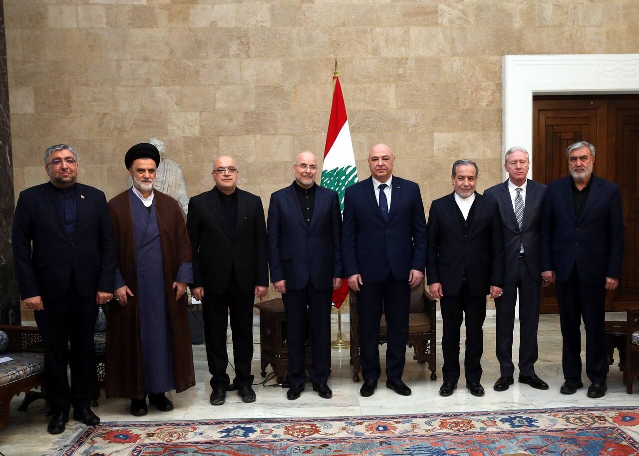 ایرانی وفد کی لبنان میں سید حسن نصراللہ اور سید ہاشم صفی الدین کی تدفین میں شرکت، لبنانی صدر سے ملاقات
