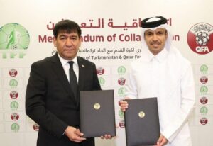 قطر اور ترکمانستان کی فٹبال ایسوسی ایشنز کے درمیان دو طرفہ تعاون کے فروغ کے لیے معاہدہ
