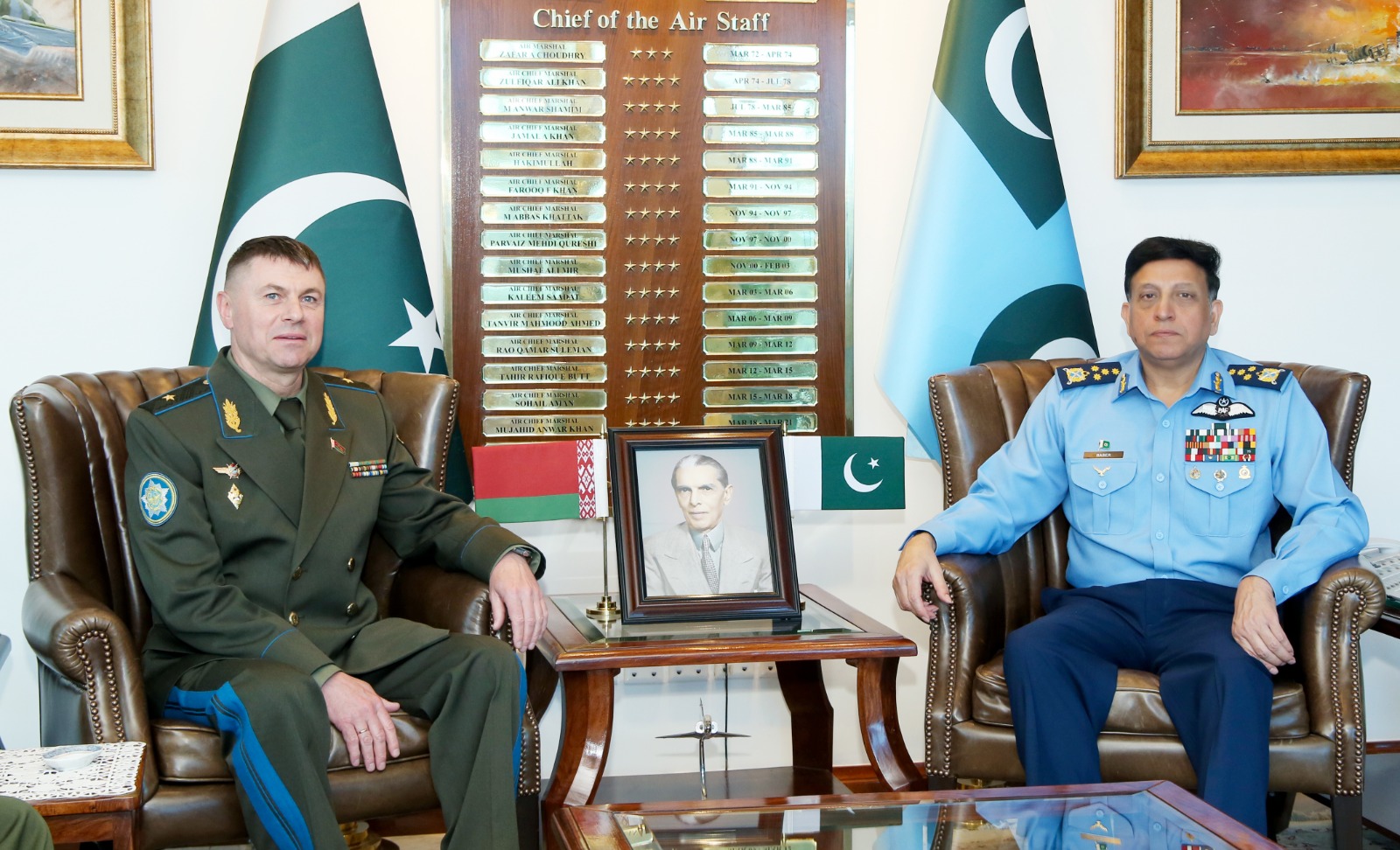 بیلاروس کی فضائیہ اور فضائی دفاع کے کمانڈر کا ایئر ہیڈ کوارٹرز اسلام آباد کا دورہ