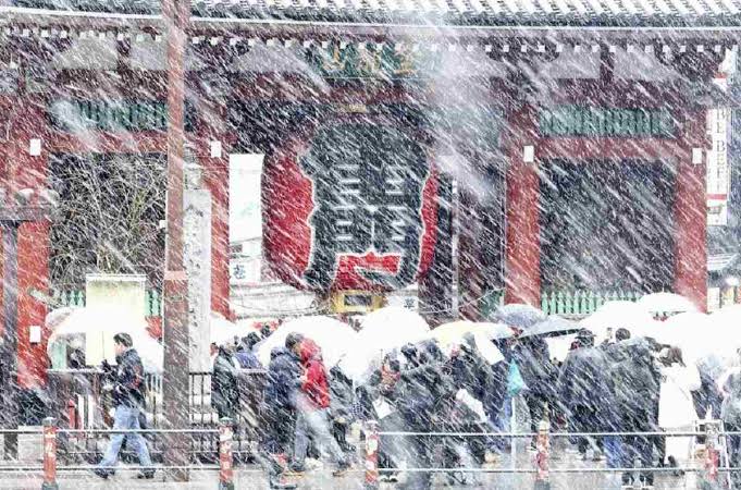 Heavy Snowfall Blankets Tokyo and Surrounding Areas