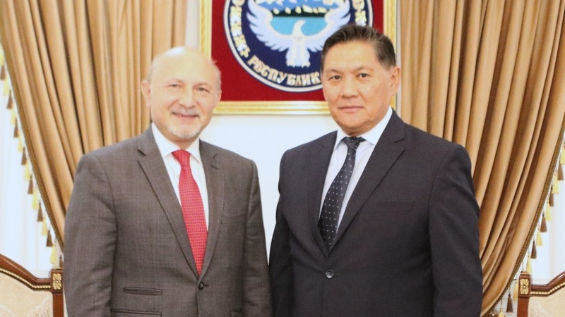 Kyrgyz First Deputy Minister Asein Isaev Meets with UN Special Representative Kaha Imnadze 1 UNRCCA