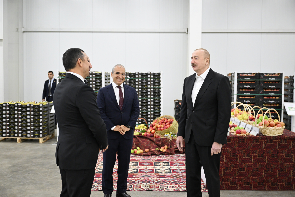 President Ilham Aliyev Visits "Ismikhanli" Horticulture and Cold Storage Complex in Gusar
