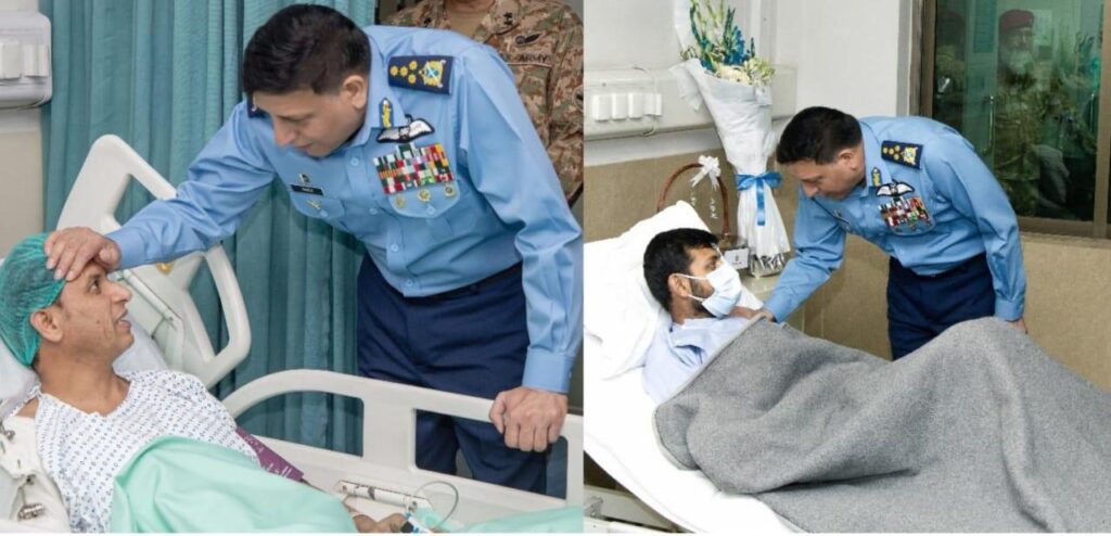 Air Chief Pays Tribute to Martyred Squadron Leader and Visits Injured Personnel in Rawalpindi 2 maj2