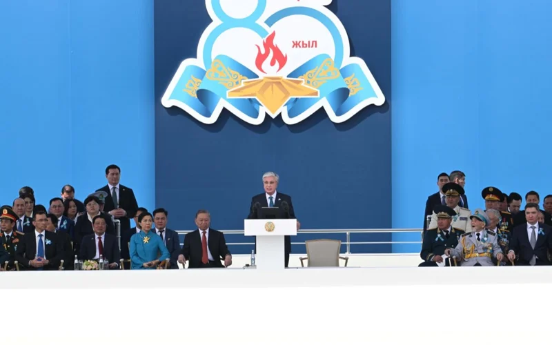 President Tokayev Addresses Military Parade Marking 80th Anniversary of the Great Victory