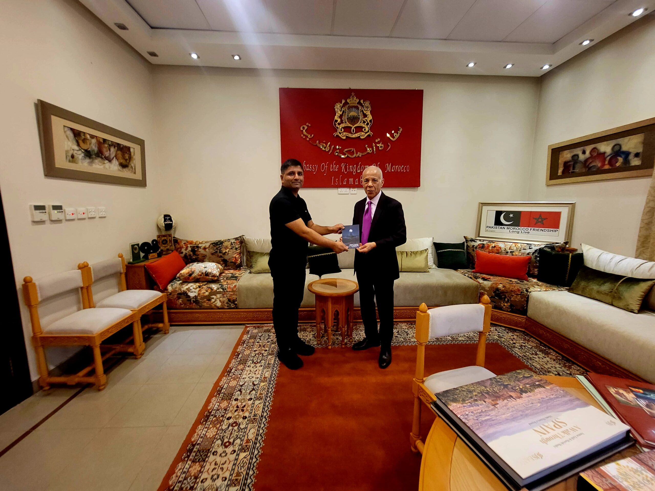 Renowned Foreign Affairs Expert Muhammad Ali Pasha Presents His Poetry Book to H.E. Mohamed Karmoune 1 Renowned Foreign Affairs Expert Muhammad Ali Pasha Presents His Poetry Book to H.E. Mohamed Karmoune