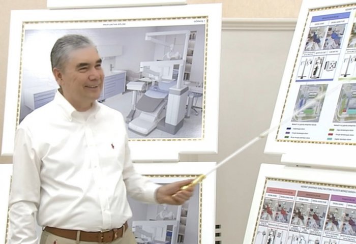 Gurbanguly Berdimuhamedov Inspects Construction of New Dental Center in Ashgabat
