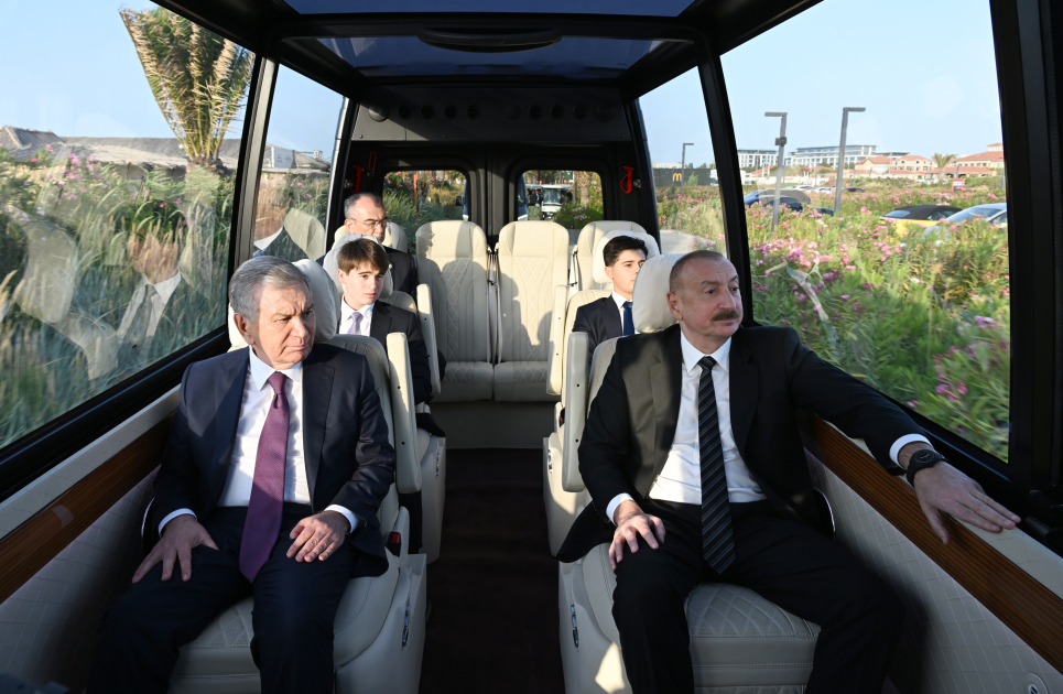 Presidents of Azerbaijan and Uzbekistan Visit Sea Breeze Resort on Caspian Coast 1 Azerbaijan