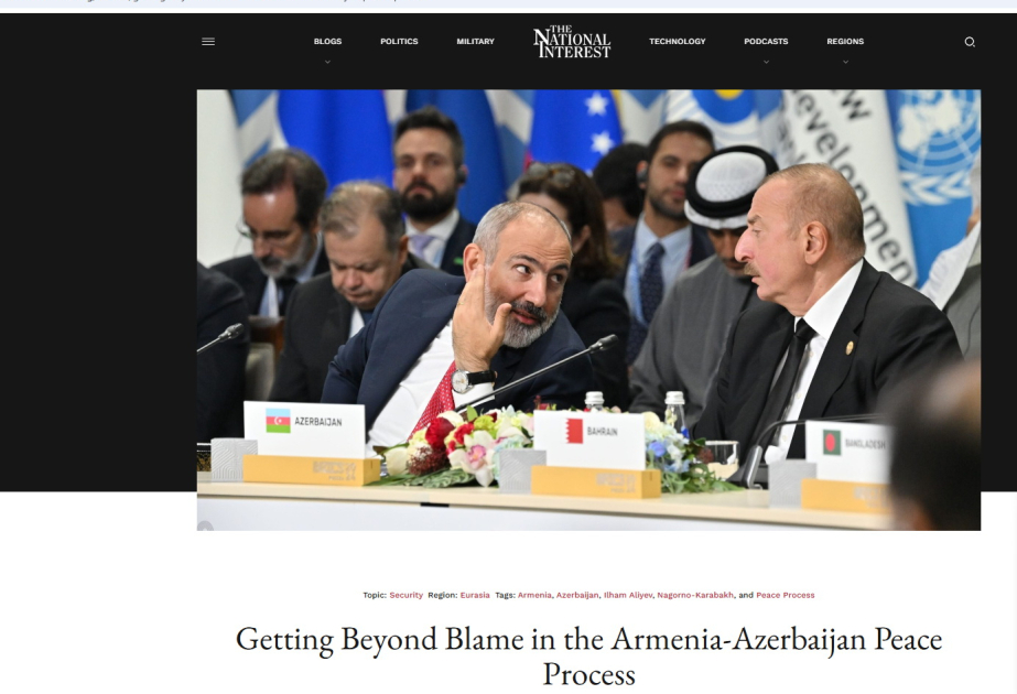Azerbaijani Voice in The National Interest: Moving Beyond Blame in Peace Talks 1 Peace
