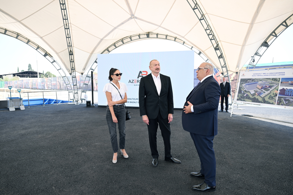 President Ilham Aliyev and First Lady Attend Groundbreaking of Basalt Products Facility in Ganja 1 Ganja