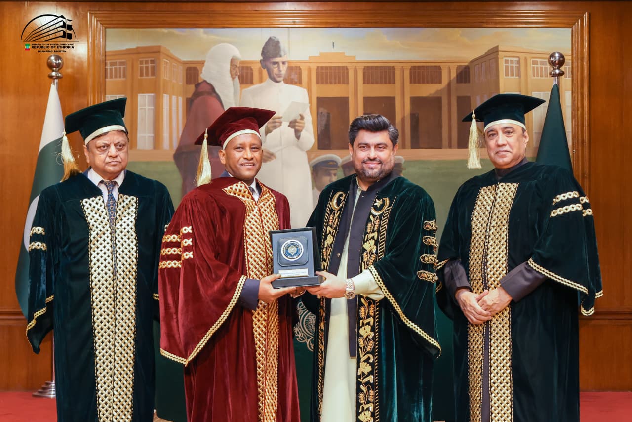 Governor of Sindh Confers Honorary PhD and Gold Medal on Ethiopian Ambassador Dr. Jemal Beker Abdula 1 Sindh
