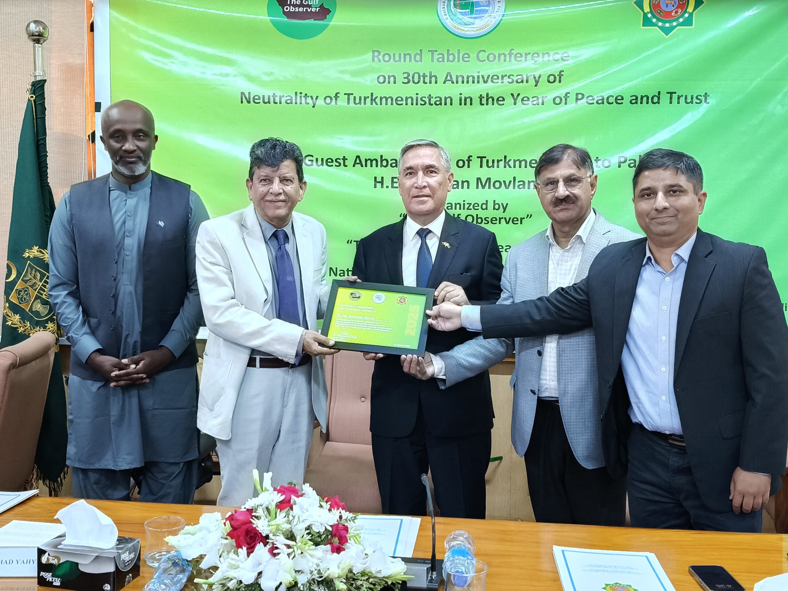 Address by Mr. Raja Abdul Qayyum at Round Table Conference on the 30th Anniversary of Turkmenistan’s Neutrality in the Year of Peace and Trust 2025, Islamabad 3 Neutrality