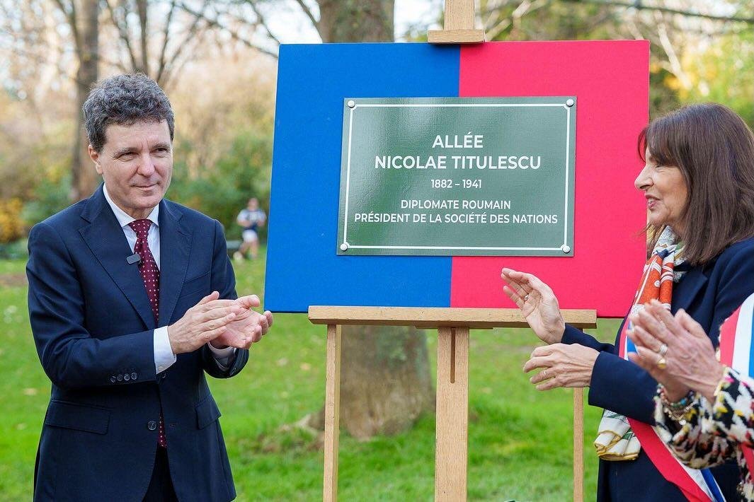 Paris Park Names Alley After Nicolae Titulescu; Romanian President Nicușor Dan Attends Ceremony 2 Paris
